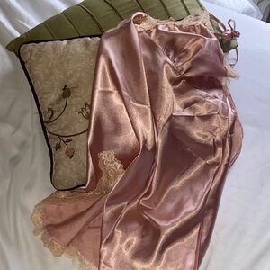 Elegant Satin Chemise with Lace Trim